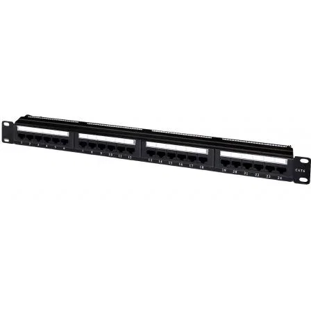 Aisens Patch Panel 24 Puertos RJ45 Cat.6 UTP 1U Negro A141-0308
